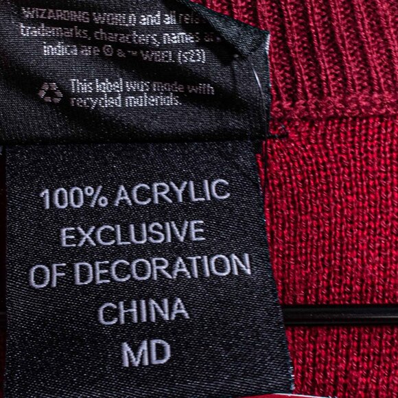 Wizarding World Harry Potter Gryffindor Fair Isle Cardigan Sweater Oversized - Picture 7 of 7